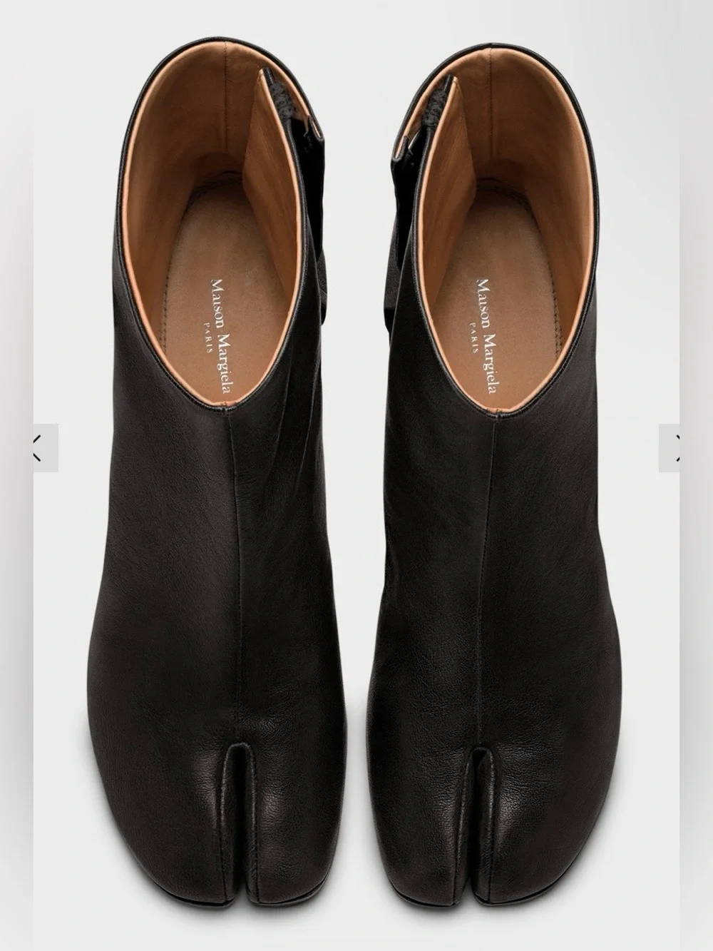Maison Martin Margiela Black Split-Toe Leather Ankle Boots